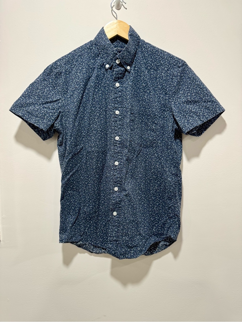 J.Crew Mercantile Slim Fit Flex Shirt Mens Size S Blue Button Down Short Sleeve